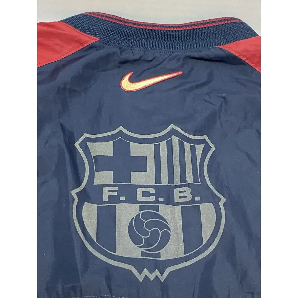 Vintage Barcelona Spain Training Top Jacket Raincoat Coat 1990's Nike Size XL - Picture 8 of 8